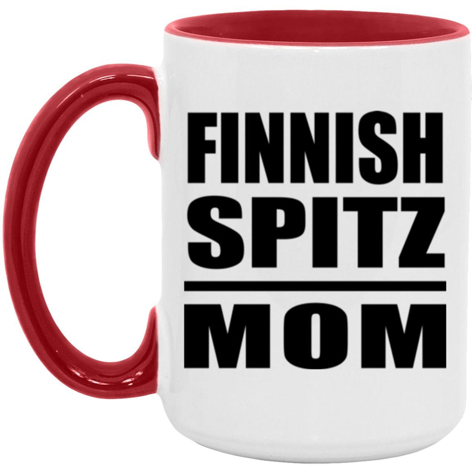 Finnish Spitz Mom - 15oz Accent Mug Red
