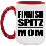 Finnish Spitz Mom - 15oz Accent Mug Red