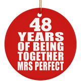48th Anniversary 48 Years Of Being Mrs Perfect - Circle Ornament