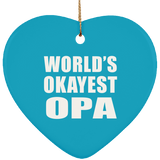 World's Okayest Opa - Heart Ornament