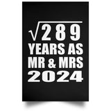 17th Anniversary Square Root of 289 Years As Mr & Mrs 2024 - Poster Portrait