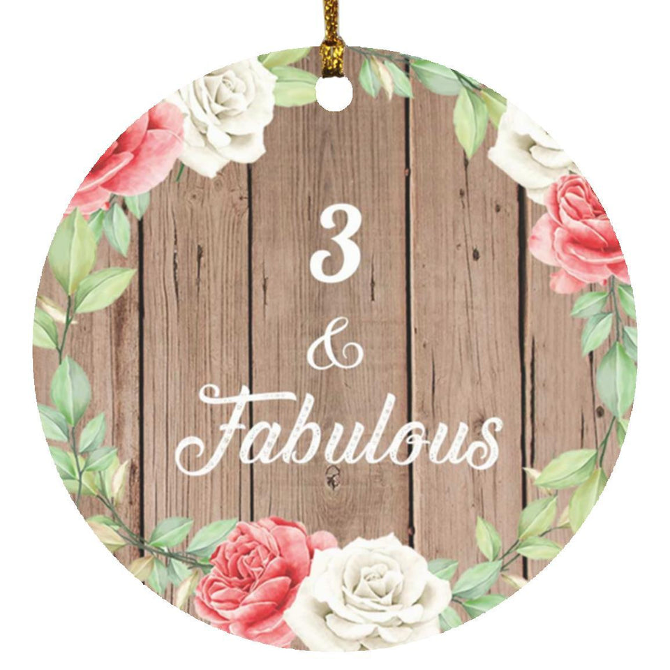 3rd Birthday 3 & Fabulous - Circle Ornament B
