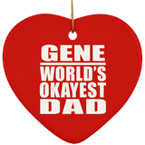 Gene World's Okayest Dad - Heart Ornament