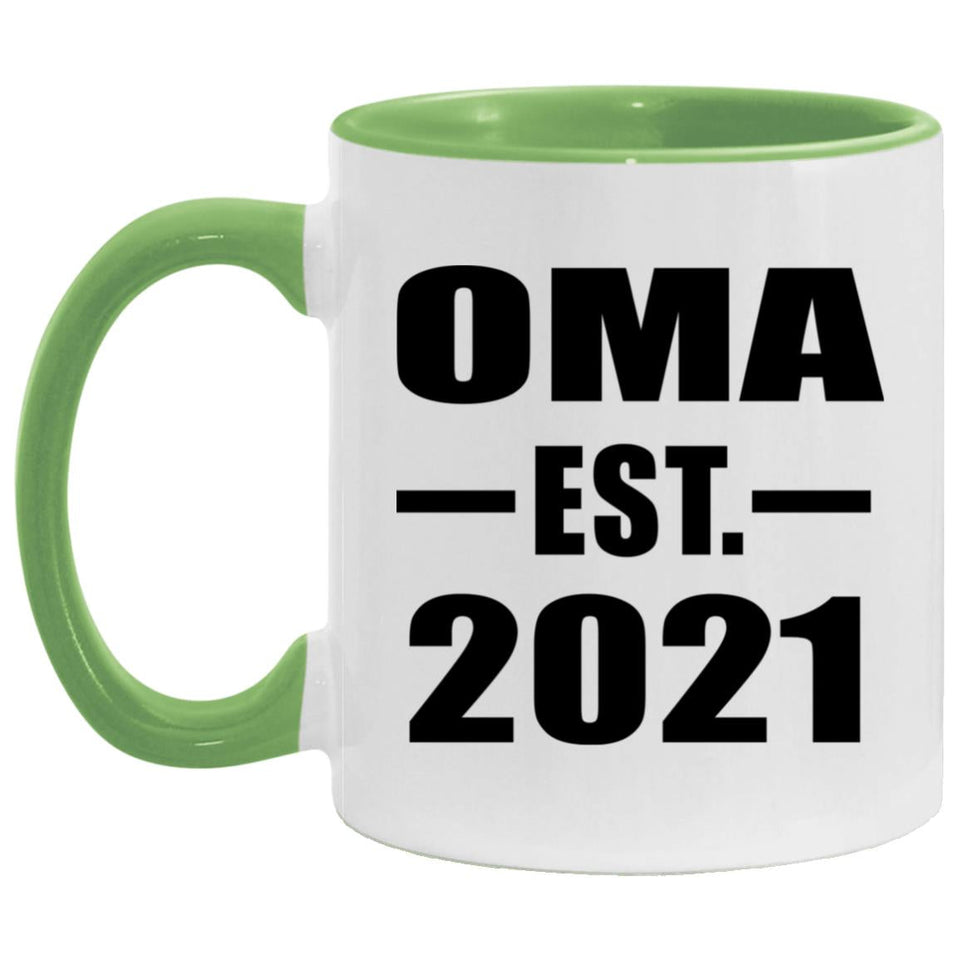 Oma Established EST. 2021 - 11oz Accent Mug Green