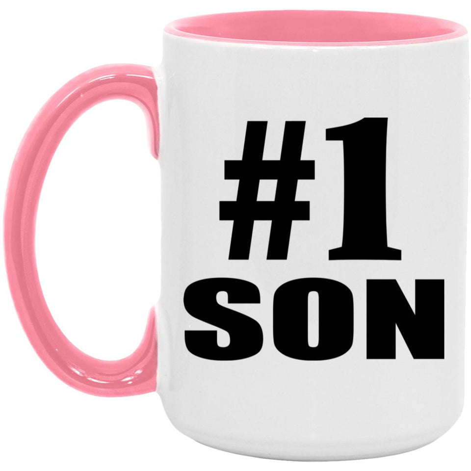 Number One #1 Son - 15oz Accent Mug Pink