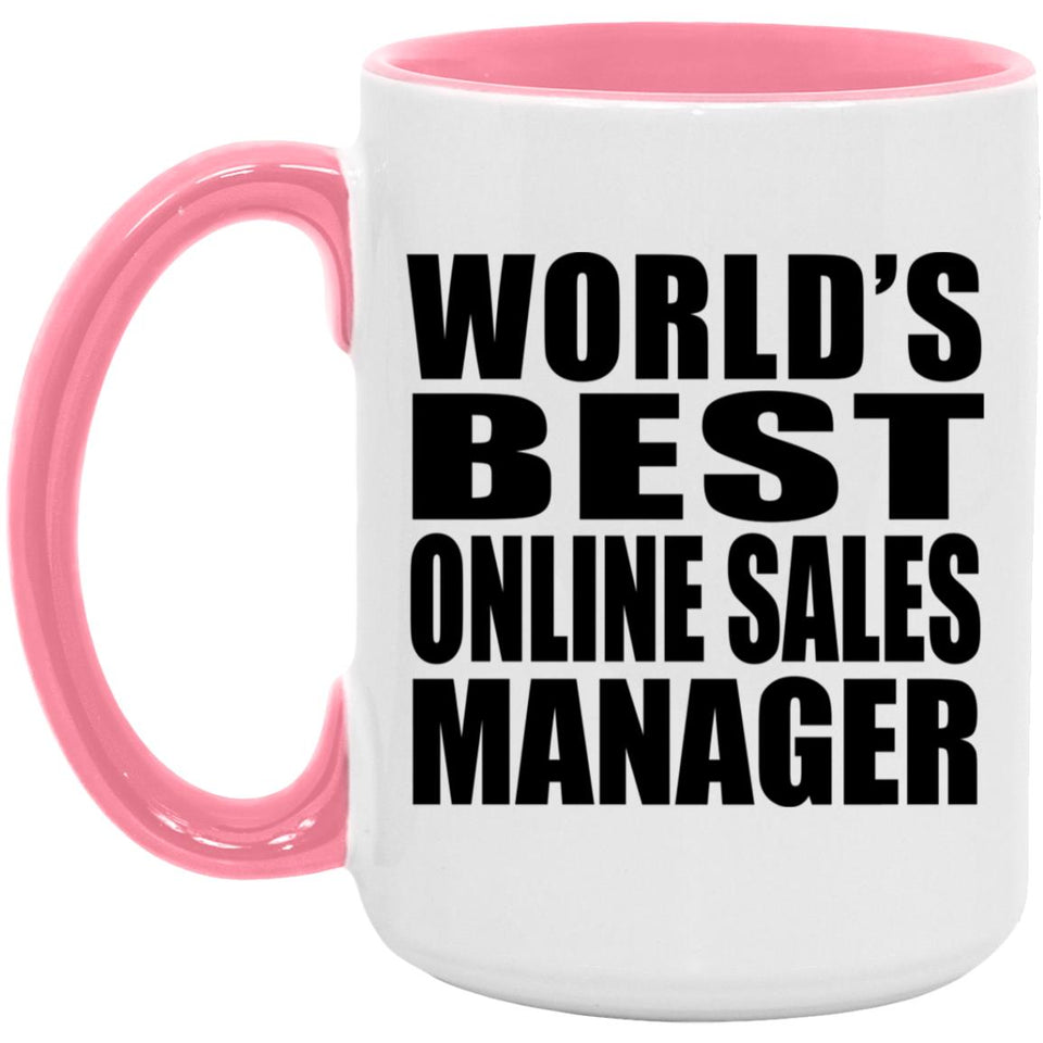 World's Best Online Sales Manager - 15oz Accent Mug Pink