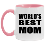 World's Best Mom - 11oz Accent Mug Pink