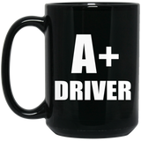 A+ Driver - 15oz Coffee Mug Black