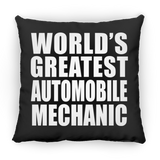 World's Greatest Automobile Mechanic - Throw Pillow Black