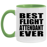Best Flight Attendant Ever - 11oz Accent Mug Green