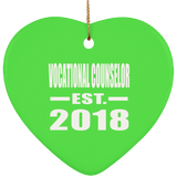 Vocational Counselor Established EST. 2018 - Heart Ornament