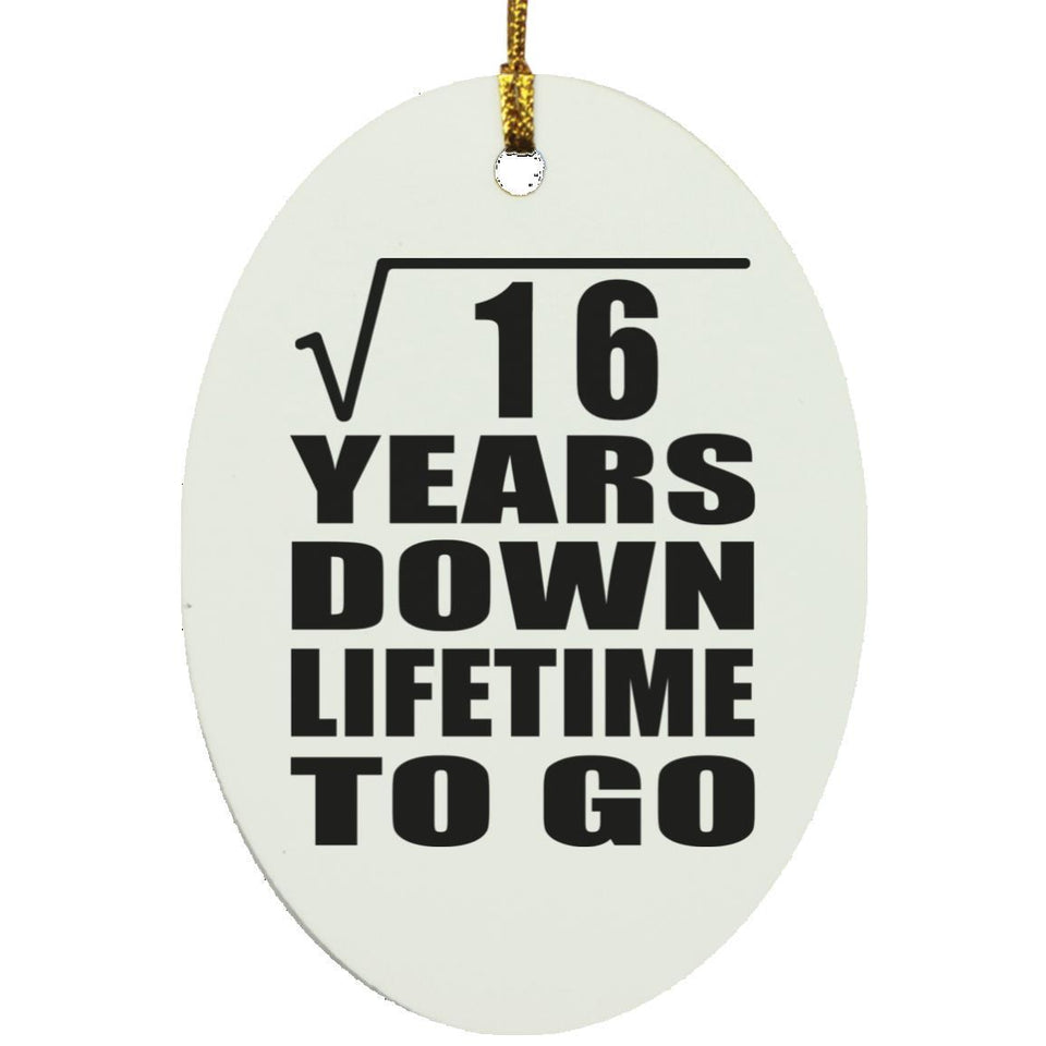 4th Anniversary Square Root of 16 Years Lifetime To Go - Oval Ornament