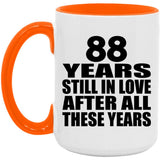 88th Anniversary 88 Years Still In Love After These Years - 15oz Accent Mug Orange