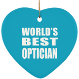 World's Best Optician - Heart Ornament