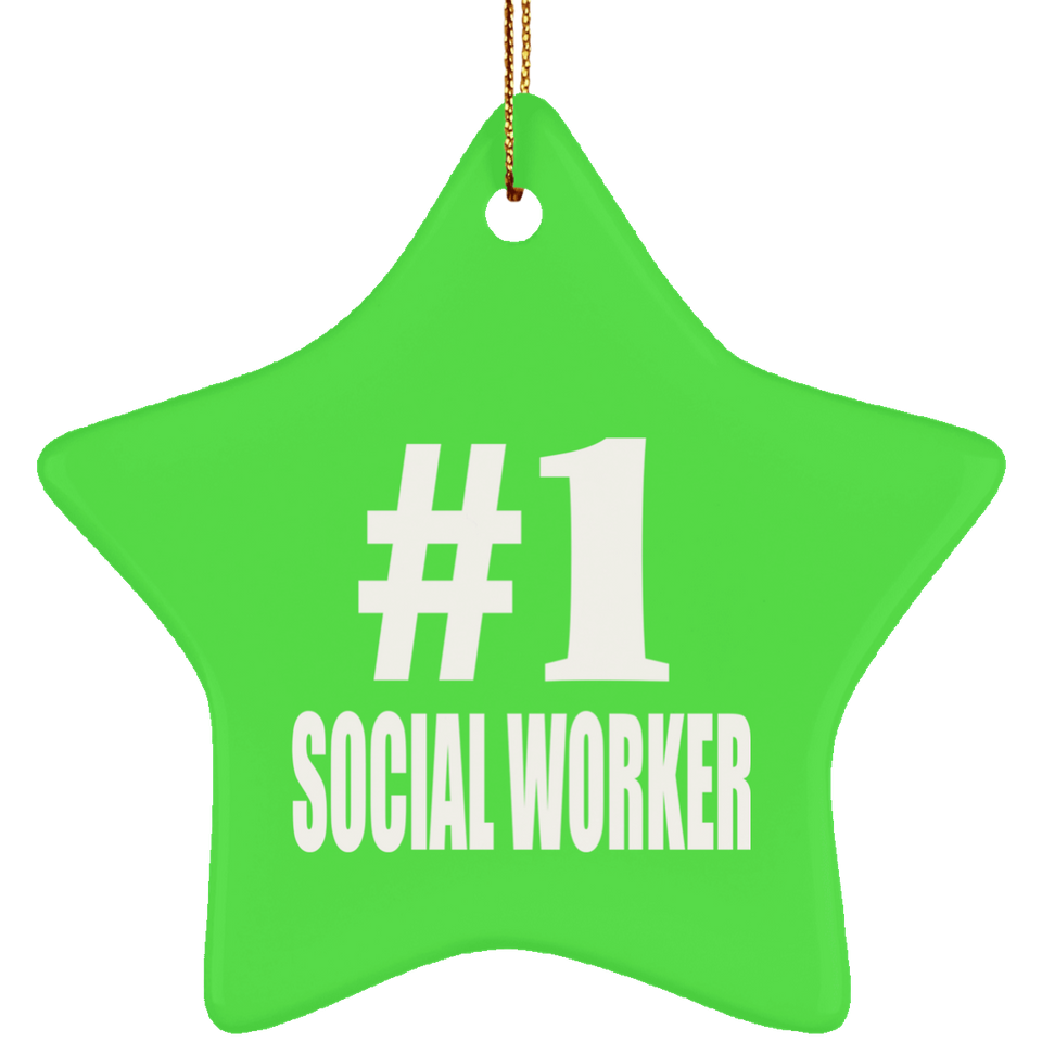 Number One #1 Social Worker - Star Ornament