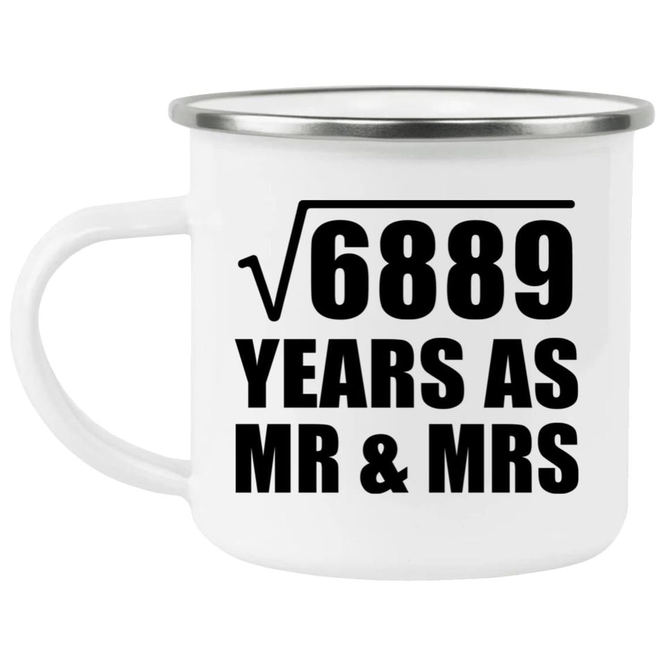 83rd Anniversary Square Root of 6889 Years As Mr & Mrs - 12oz Camping Mug