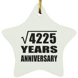 65th Anniversary Square Root of 4225 Years Anniversary - Star Ornament