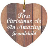First Christmas As An Amazing Grandchild - Heart Ornament E