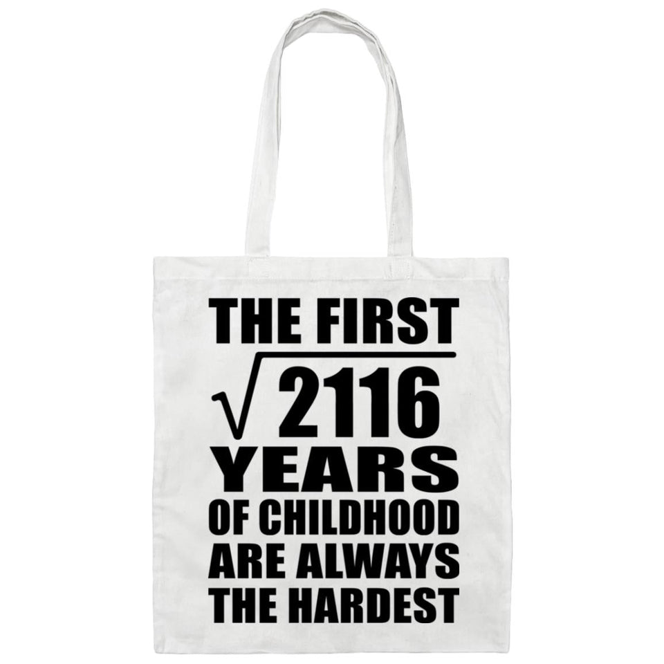 46th Birthday Square Root of 2116 Years of Childhood - Tote Bag White