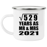 23rd Anniversary Square Root of 529 Years As Mr & Mrs 2021 - 12oz Camping Mug