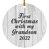 First Christmas With My Grandson 2022 - Circle Ornament F