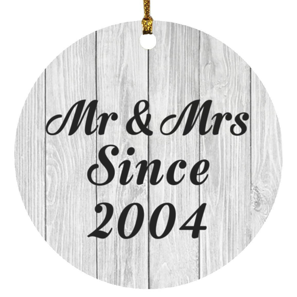 20th Anniversary Mr & Mrs Since 2004 - Circle Ornament F