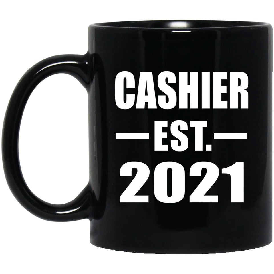 Cashier Established EST. 2021 - 11oz Coffee Mug Black