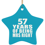 57th Anniversary 57 Years Of Being Mrs Right - Star Ornament