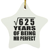 25th Anniversary Square Root of 625 Years of Mr Perfect - Star Ornament