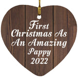 First Christmas As An Amazing Pappy 2022 - Heart Ornament D