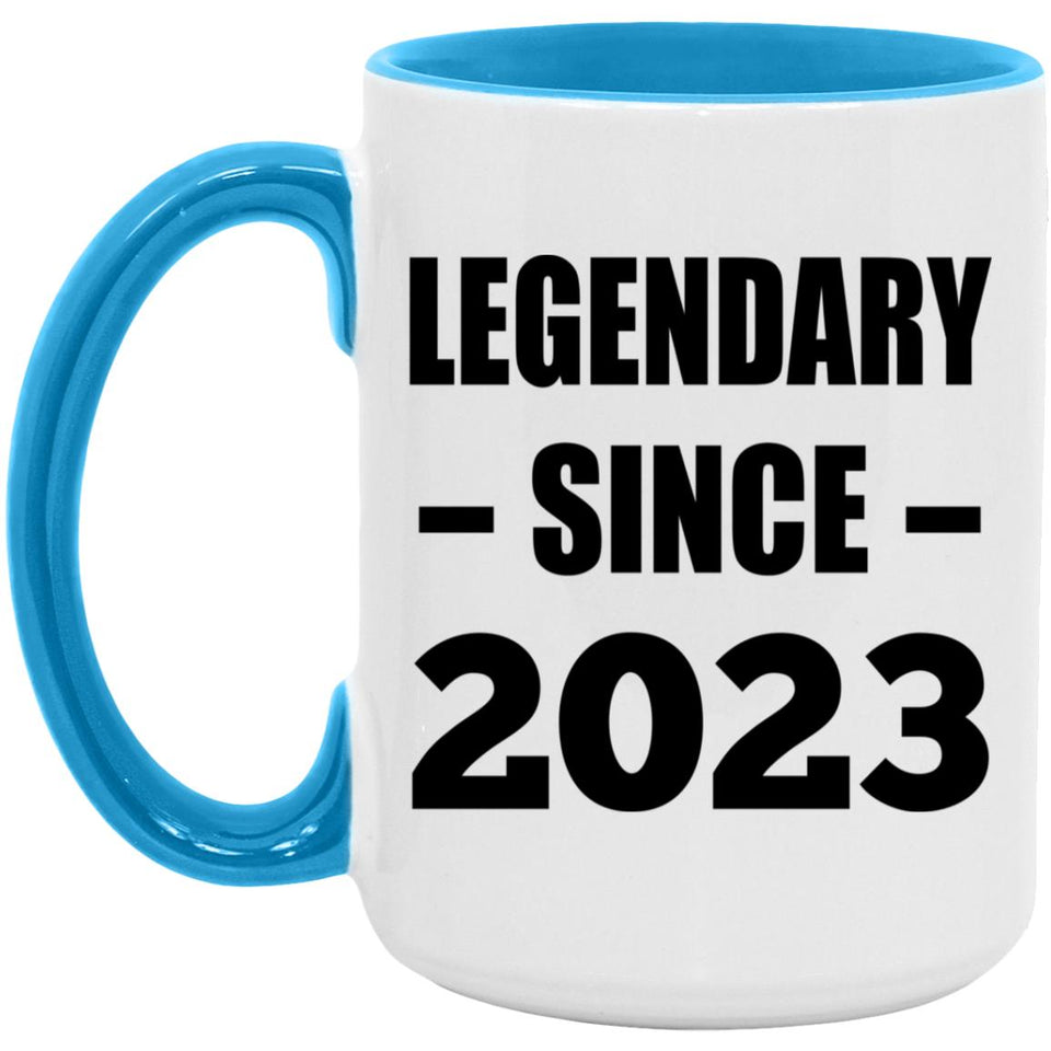 1st Birthday Legendary Since 2023 - 15oz Accent Mug Blue