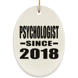 Psychologist Since 2018 - Oval Ornament
