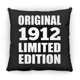 112th Birthday Original 1912 Limited Edition - Throw Pillow Black