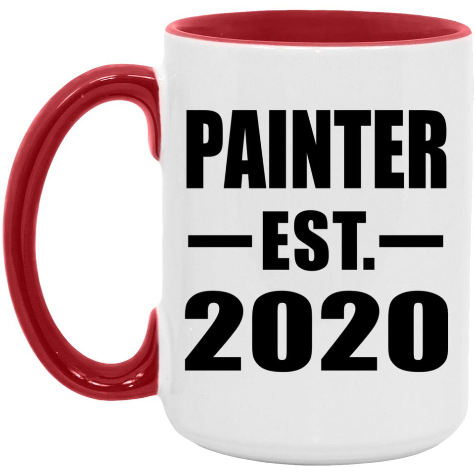 Painter Established EST. 2020 - 15oz Accent Mug Red