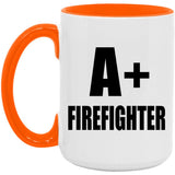A+ Firefighter - 15oz Accent Mug Orange