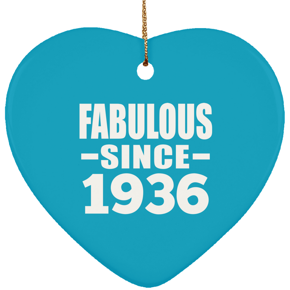 88th Birthday Fabulous Since 1936 - Heart Ornament