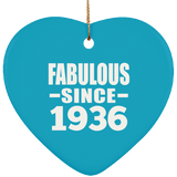 88th Birthday Fabulous Since 1936 - Heart Ornament