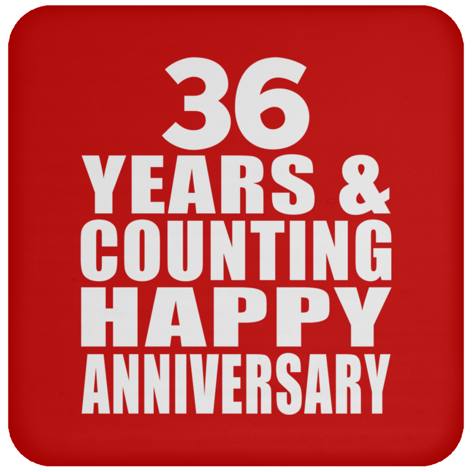 Happy 36th Anniversary 36 Years & Counting - Drink Coaster