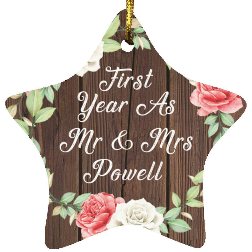 First Year As Mr & Mrs Powell - Star Ornament A