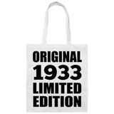91st Birthday Original 1933 Limited Edition - Tote Bag White