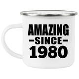 44th Birthday Amazing Since 1980 - 12oz Camping Mug