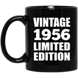 68th Birthday Vintage 1956 Limited Edition - 11oz Coffee Mug Black