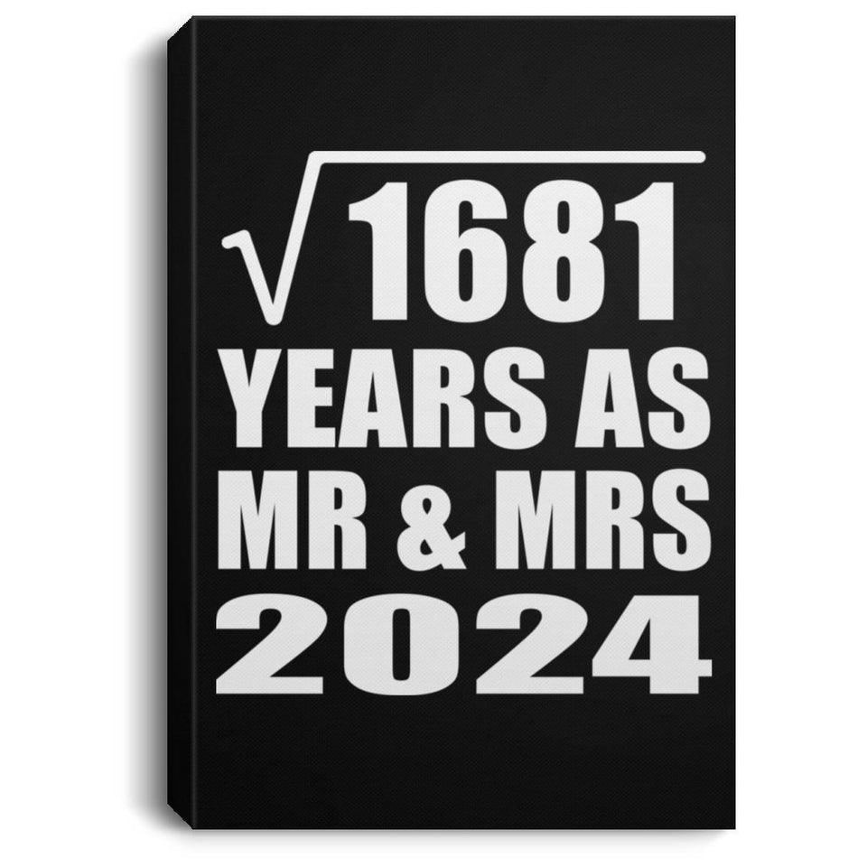 41st Anniversary Square Root of 1681 Years As Mr & Mrs 2024 - Canvas Portrait