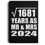 41st Anniversary Square Root of 1681 Years As Mr & Mrs 2024 - Canvas Portrait