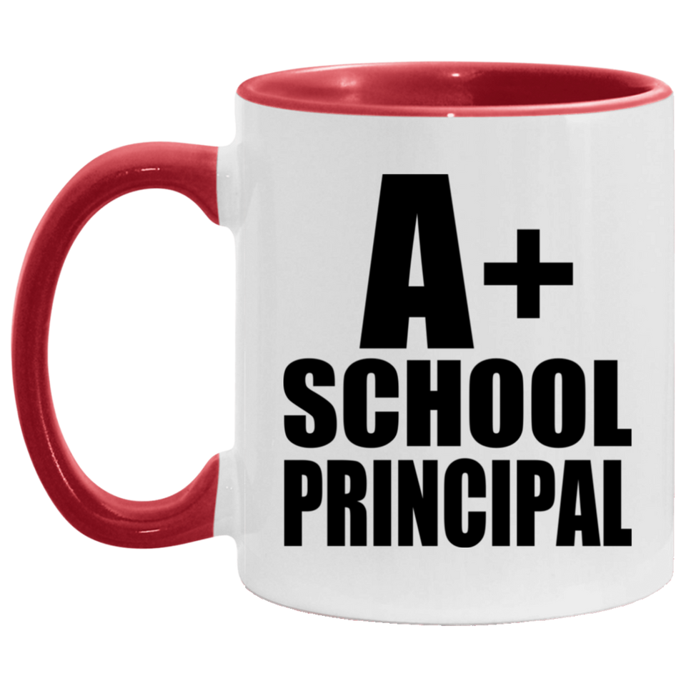 A+ School Principal - 11oz Accent Mug Red