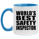 World's Best Safety Inspector - 11oz Accent Mug Blue