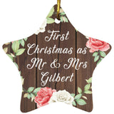 First Christmas As Mr & Mrs Gilbert - Star Ornament A