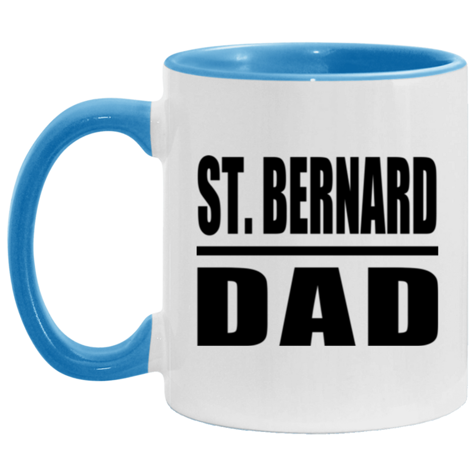 St. Bernard Dad - 11oz Accent Mug Blue