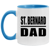 St. Bernard Dad - 11oz Accent Mug Blue