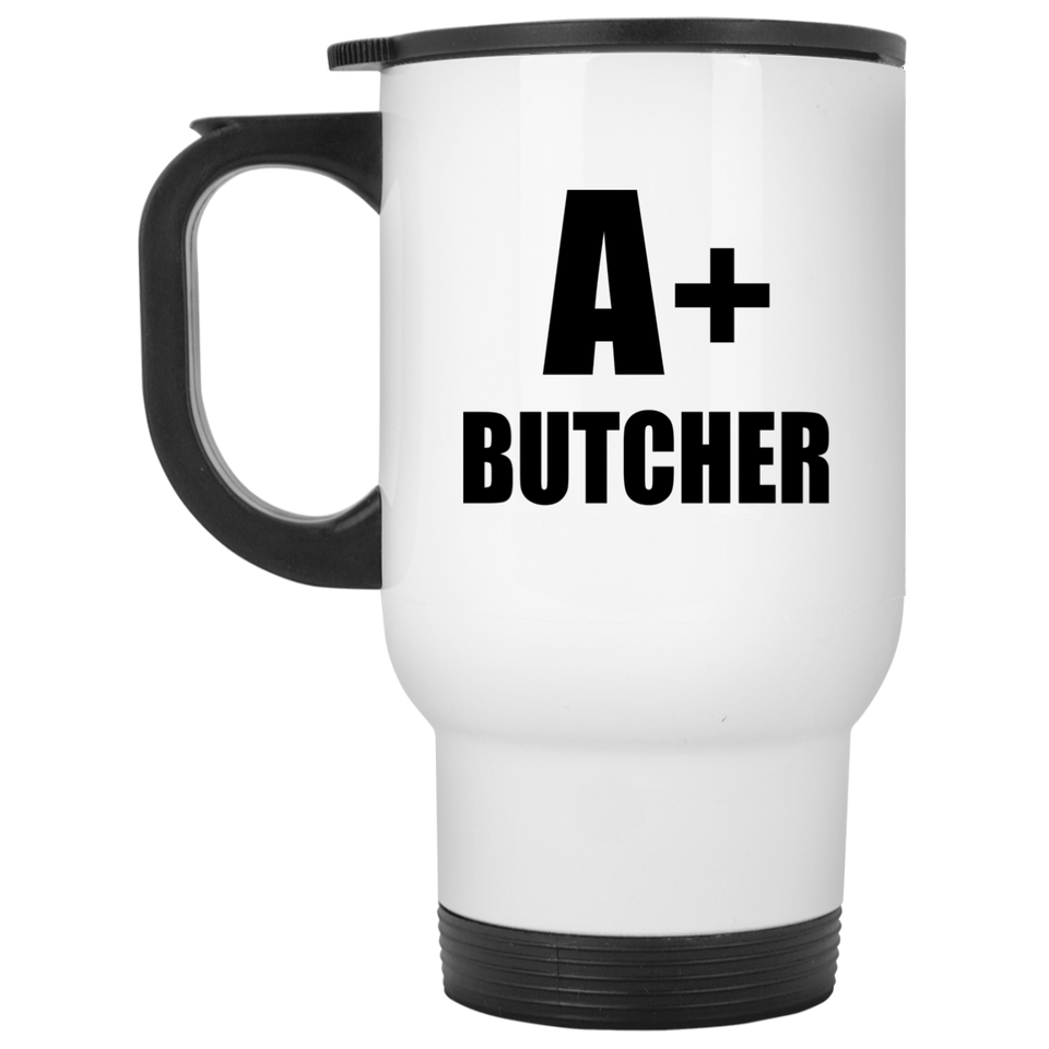 A+ Butcher - White Travel Mug